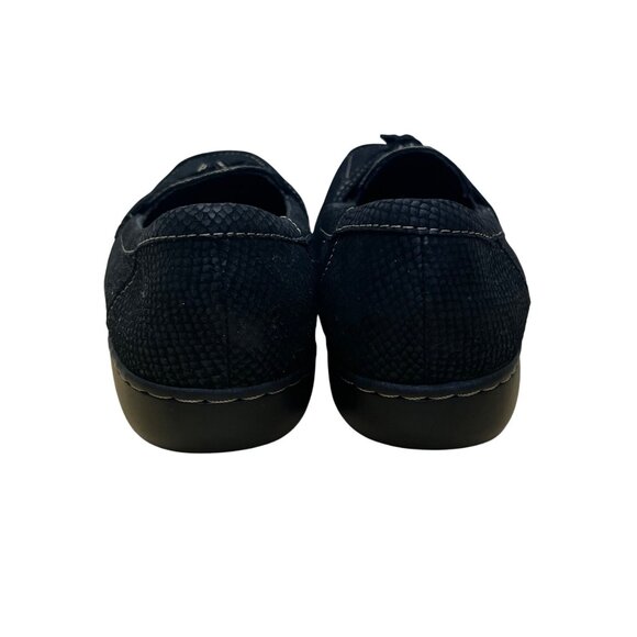 Clarks Black Scales Design Slip-On Bow Detail Cushion Soft Loafers Sz 9XW - Picture 7 of 8